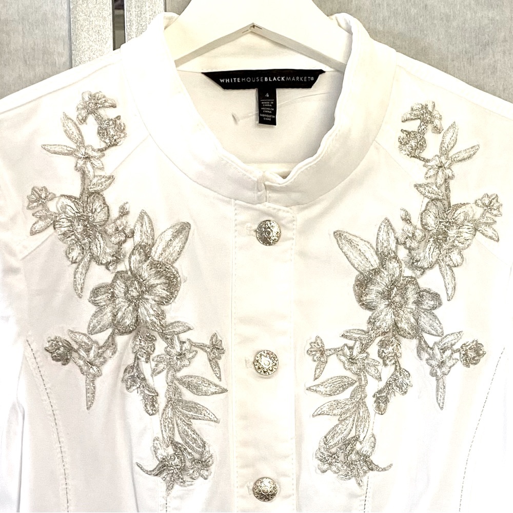 WHBM size 4 white summer jacket